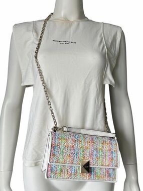 KATE SPADE DECO TWEED CHAIN STRAP SHOULDER BAG